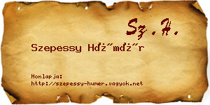 Szepessy Hümér névjegykártya